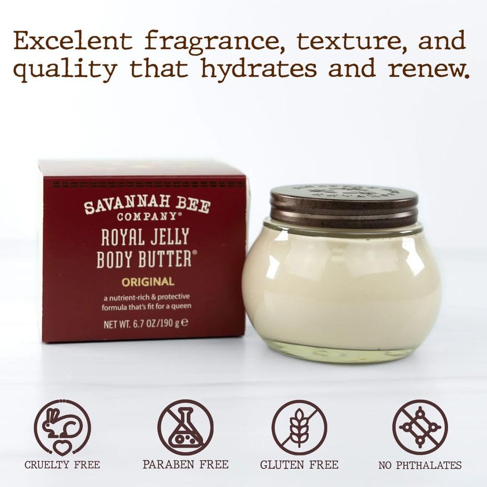 Savannah Bee Company Royal Jelly Body Butter - Deep Hydrating Body Butter - Original Beauty & Personal Care Savannah Bee Company