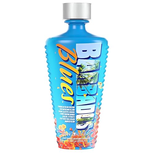 Tanovations Barbados Blues Tanning Lotion - Caribbean Color Creator Skin Quenching Island Cherry, Blissful Banana & Moisturizing Mango Coastal Beauty & Personal Care ED HARDY