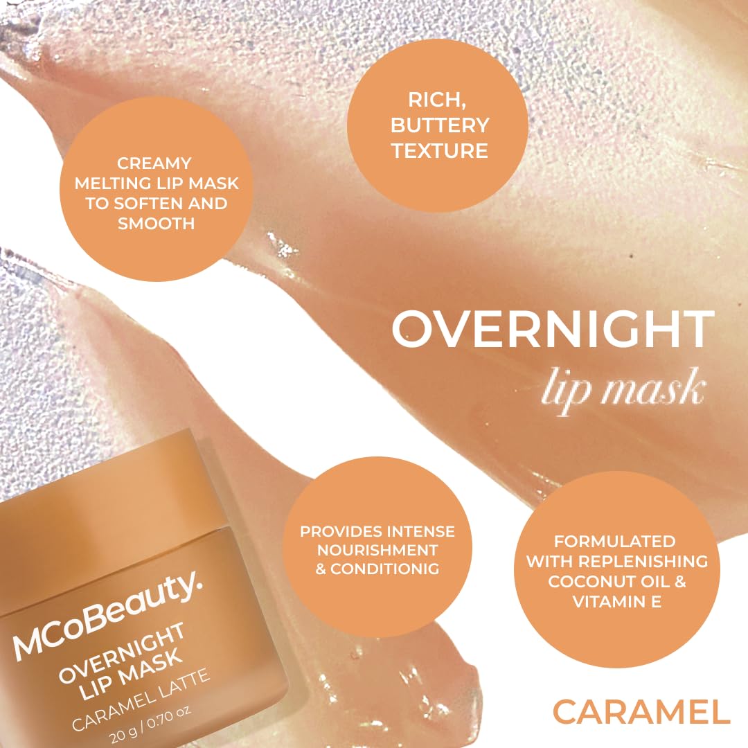 MCoBeauty Double Duty Lip Mask - Caramel Latte Hydrating Overnight Balm Beauty and Personal Care MCoBeauty