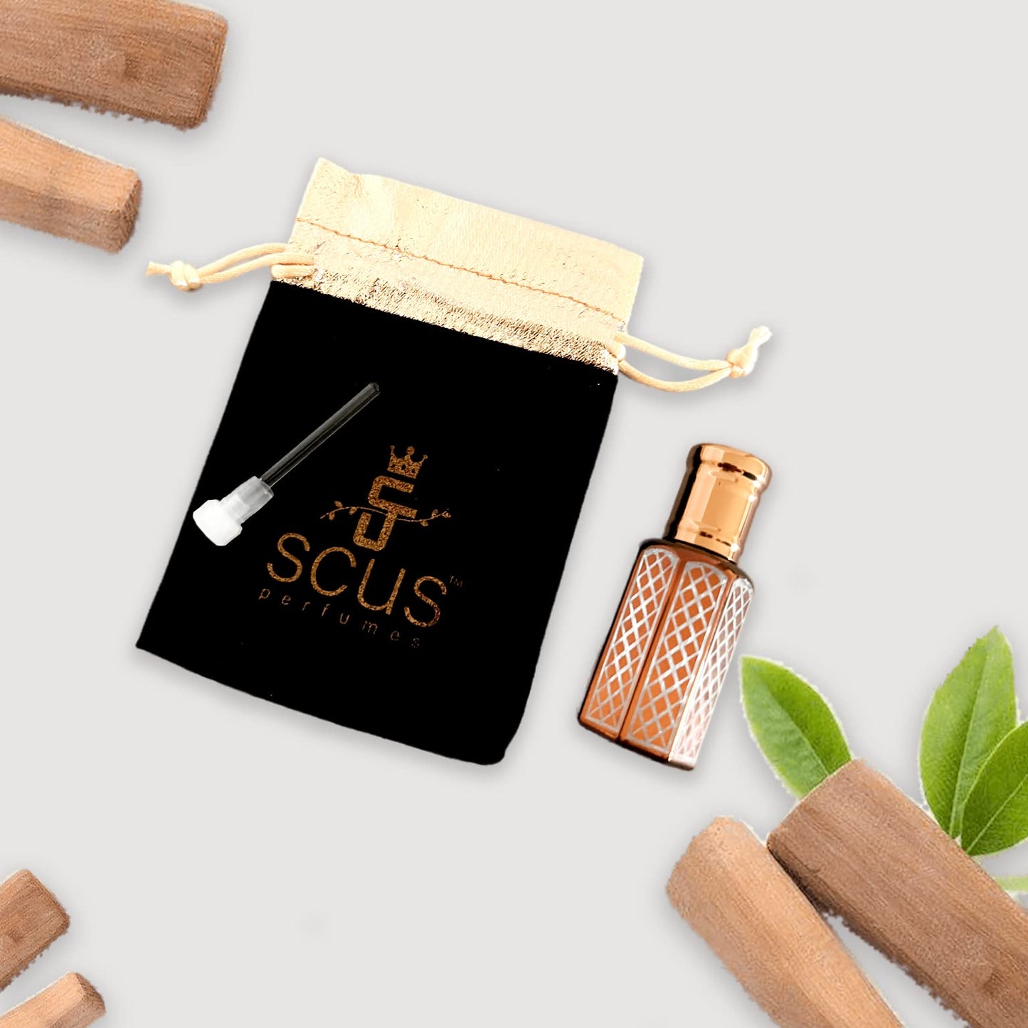 SCUS Perfumes Sandal Fragrance for Men & Women Woody Earthy Concentrated Perfume oil Long Lasting Fragrance Non-Alcoholic (Parfum 12ml with Velvet Beauty & Personal Care SCUS Perfumes