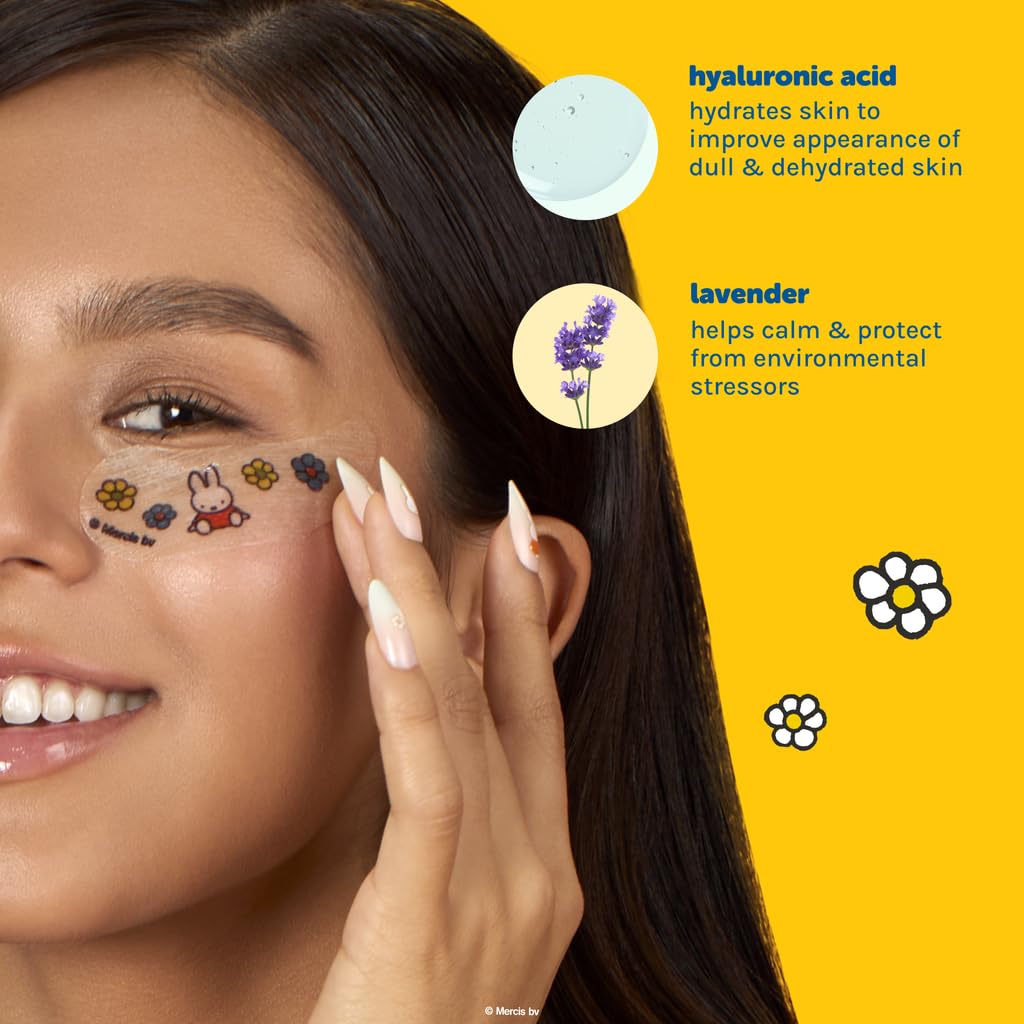 The Crème Shop x Miffy Calming Cloud Hydrogel Under Eye Patches - 5 Korean Skincare Eye Masks with Hyaluronic Acid & Lavender, for Dark Circles, Puffy Beauty & Personal Care The Crème Shop