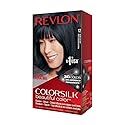 Revlon Colorsilk Beautiful Color Permanent Hair Color with 3D Gel Technology & Keratin, 100% Gray Coverage Hair Dye, Natural Blue Black, 1 Count (Pack Beauty & Personal Care REVLON