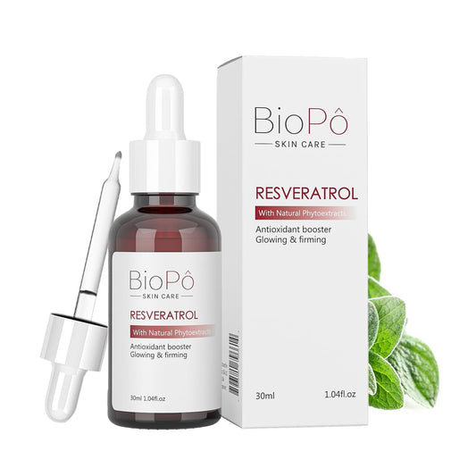 BioPo Resveratrol Face Serum - Antioxidant Support with Polyphenols, Boosts Radiance, Smooth & Firm Look, Lightweight Formula for All Skin Types, 30 Beauty & Personal Care BioPo