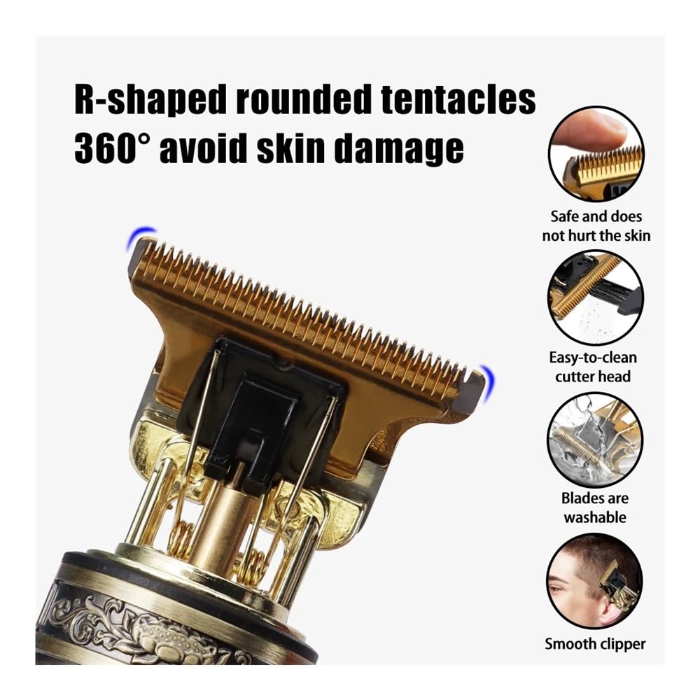 EWKYLSEM Razors USB Electric LCD Hair Clipper Trimmer All in One Gold Light Head Rechargeable Hair Clipper Oil Head Hair Carving Mark Razor Beauty and Personal Care EWKYLSEM