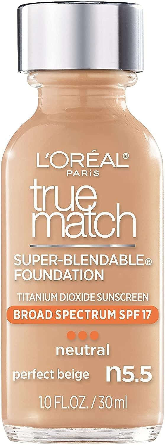 L’Oréal Paris Makeup True Match Super-Blendable Liquid Foundation, Perfect Beige N5.5, 1 Fl Oz,1 Count Beauty & Personal Care L'Oreal Paris