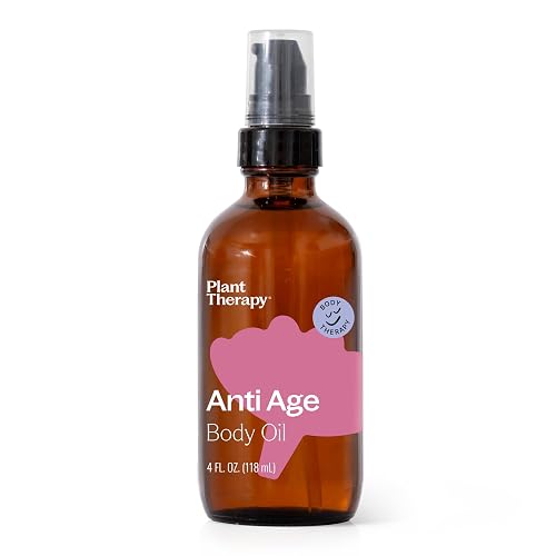 Plant Therapy Anti Age Body Oil 4 oz Locks in Moisture for Supple, Radiant Looking Skin, Helps Reduce the Appearance of Fine Lines, Made Beauty & Personal Care Plant Therapy