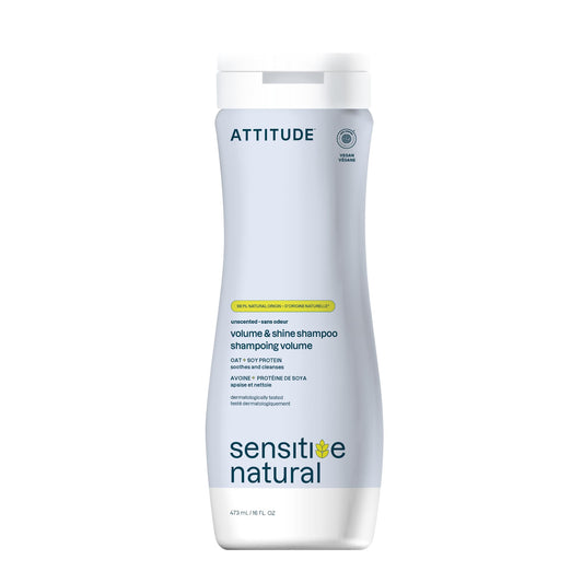ATTITUDE Hair Shampoo for Sensitive Dry Scalp, EWG Verified, Soothing Oat, For Thin Hair, Naturally Derived Ingredients, Vegan and Plant-Based, Volume Beauty & Personal Care ATTITUDE