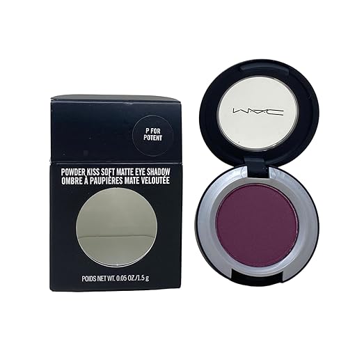 MAC Cosmetics Powder Kiss Soft Matte Eye Shadow - P for Potent (Deep plum) .05 oz / 1.5 g Beauty & Personal Care MAC