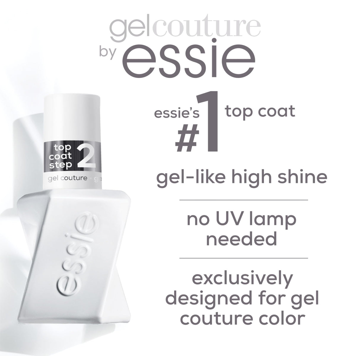 Essie Gel Couture Long-Lasting Nail Polish, Vegan, Clear, Shiny Top Coat, 0.46 fl oz Beauty & Personal Care essie