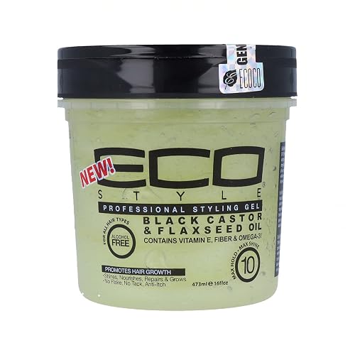 Ecoco Eco Style Gel - Black Castor Flaxseed Oil - Long Lasting Shine - Nourishes And Repairs Damaged Hair - Promotes Healthy Scalp - Provides Superior Beauty & Personal Care Eco Style