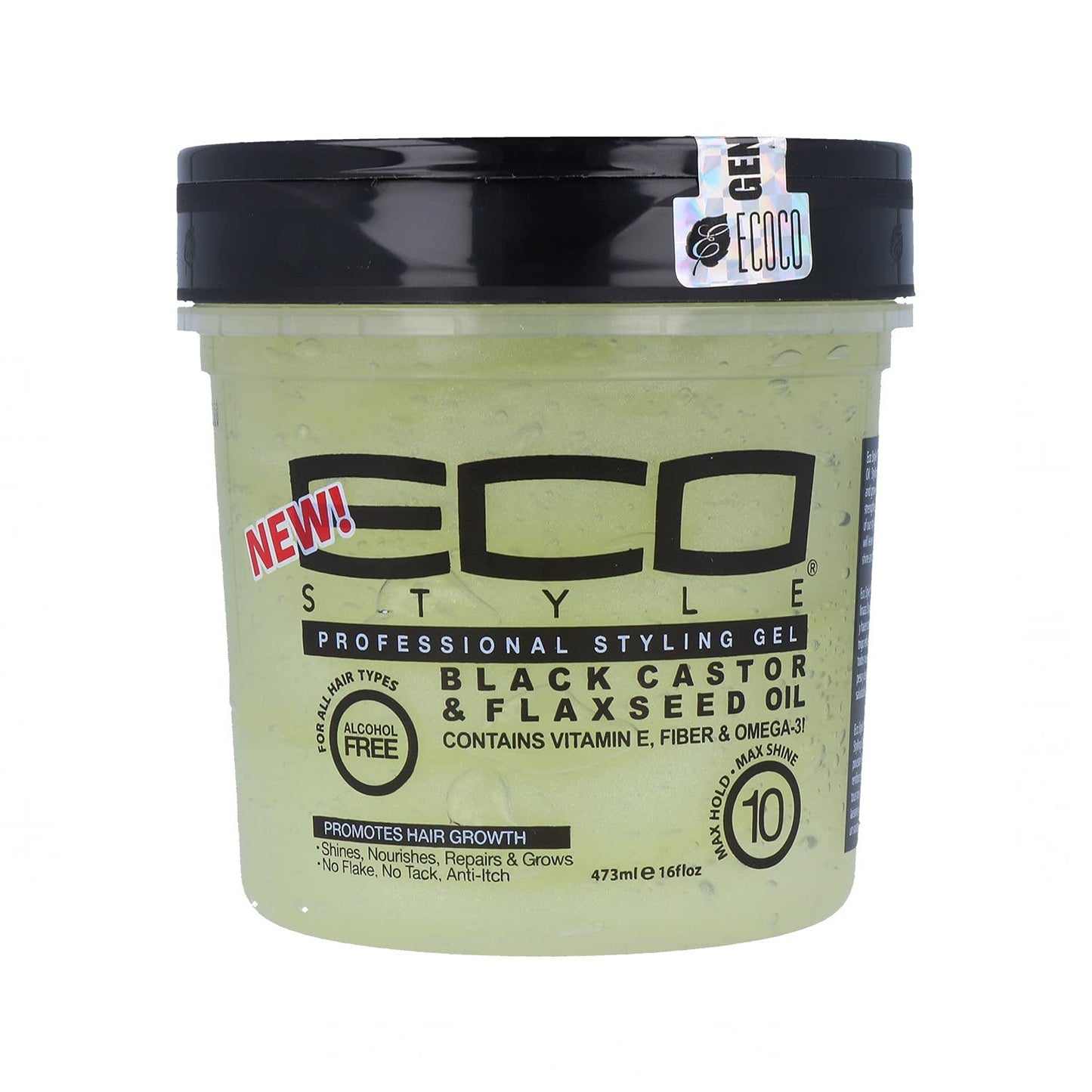 Ecoco Eco Style Gel - Black Castor Flaxseed Oil - Long Lasting Shine - Nourishes And Repairs Damaged Hair - Promotes Healthy Scalp - Provides Superior Beauty & Personal Care Eco Style
