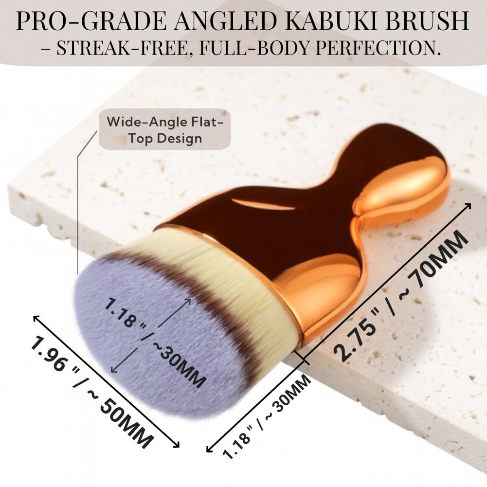 GOERTI Angled Kabuki Brush - High-Density Face & Body Blending Makeup Brush for Liquid Foundation, Bronzing Lotion, Concealer, Powder, Cream Beauty & Personal Care GOERTI
