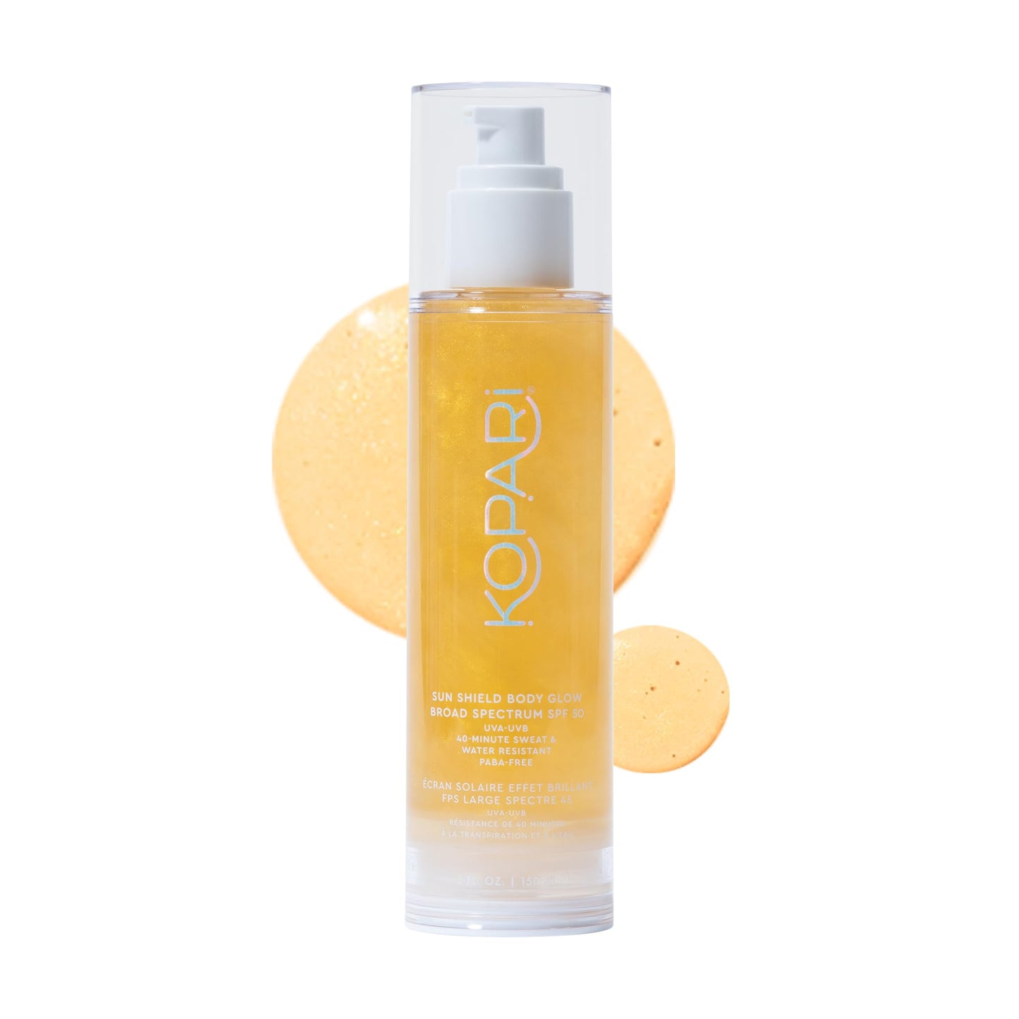 Kopari Sun Shield Body Glow, Broad Spectrum SPF 50, Lightweight Shimmering Gel Texture Absorbs Quickly, Non Sticky, Glowing Results, Gold 5 oz Beauty & Personal Care Kopari