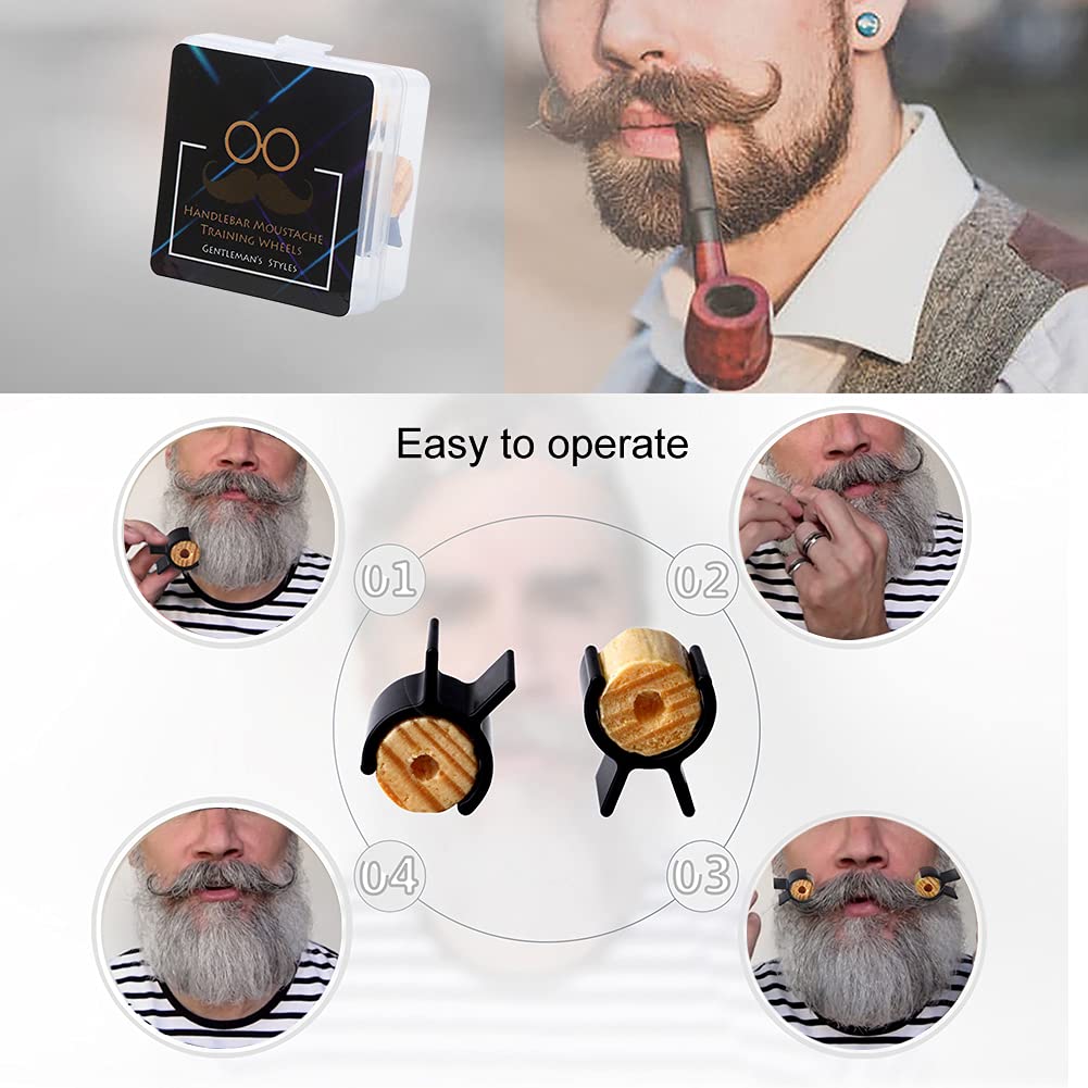 Moustache Training Wheel Handlebar - Stainless Steel Beard Shaping Template for Men, Mustache Styling Guide Tool with Adjustable Fit, Precision Beauty and Personal Care YUYTE