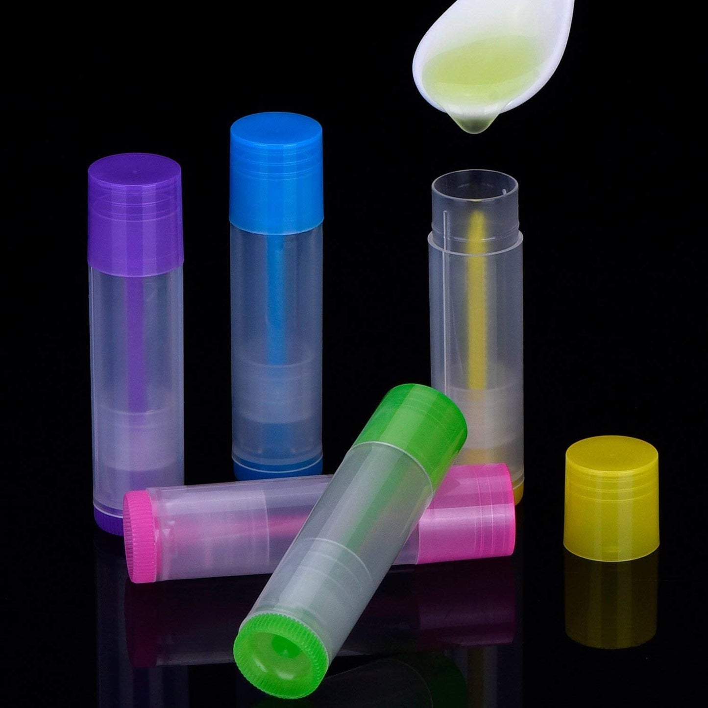 Onwon 25 PCS Lip Balm Empty Bottles Lip Balm Container Clear Tubes with Twist Bottom and Top Cap, 3/ 16Oz (5.5ml) Beauty and Personal Care Onwon