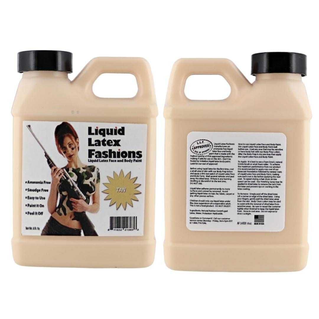 Liquid Latex Fashions - Ammonia Free Halloween Easy Peel Off Body Paint, Ideal for Art, Theater, Parties, School Plays, Cosplays and Concerts, Flesh-
