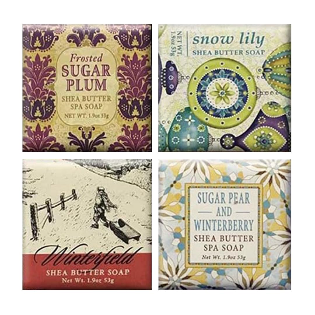 Greenwich Bay Shea Butter Soap Sampler - Boxed Set of 4 Assorted Scents (Christmas Holiday 2) Beauty & Personal Care Greenwich Bay