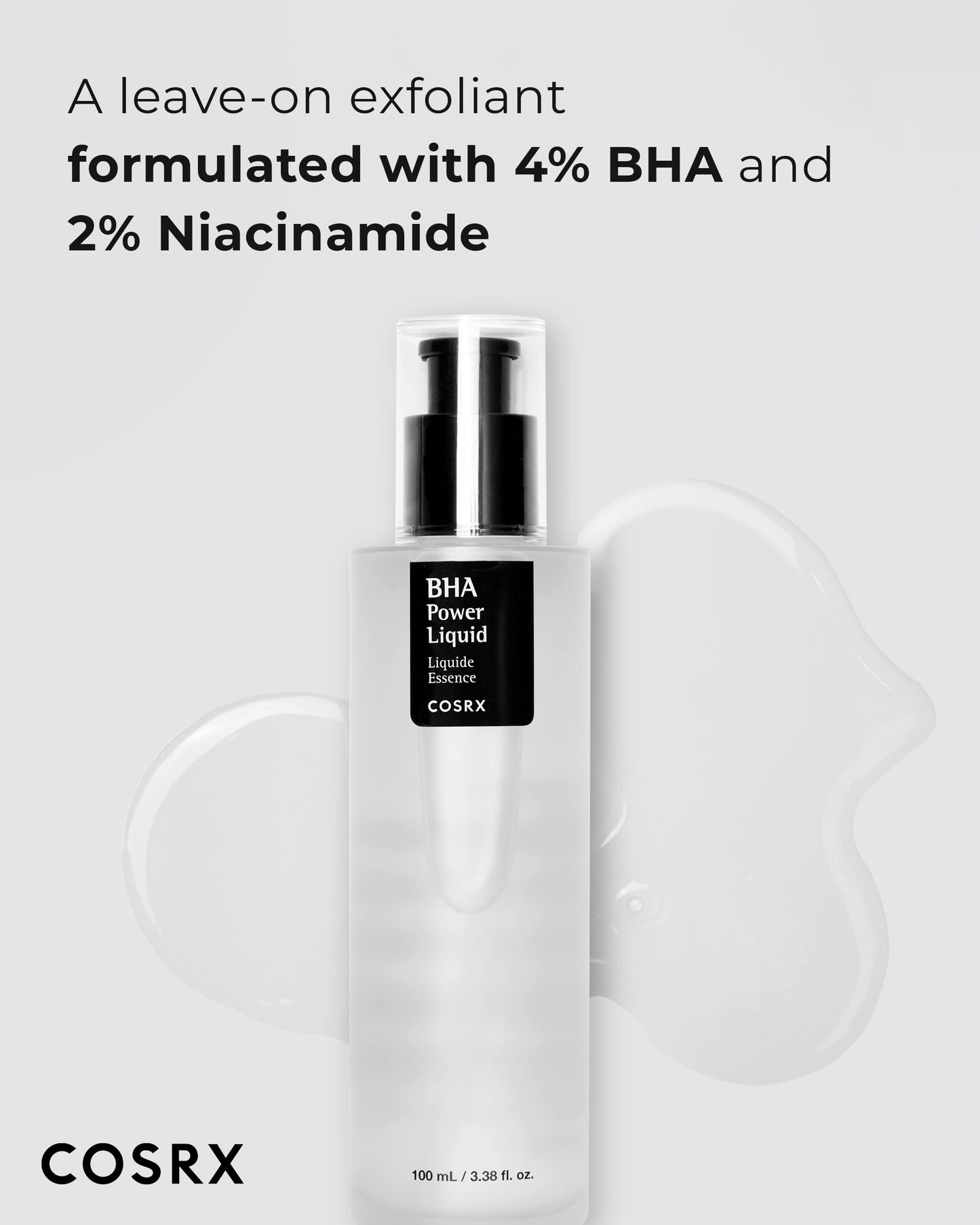 COSRX Niacinamide 2% + BHA 4% Blackhead Exfoliant Toner 3.38 fl.oz / 100ml, Korean Toner, Blackhead Remover, Pore Minimizer for Enlarged Pores, Beauty and Personal Care COSRX