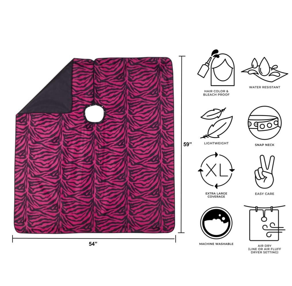 Cricket Flip Reversible Zebra All Purpose Barber Cape for Salon Professionals, Adjustable Metal Snap Neck Closure, Water Resistant & Bleach Proof Beauty & Personal Care Cricket