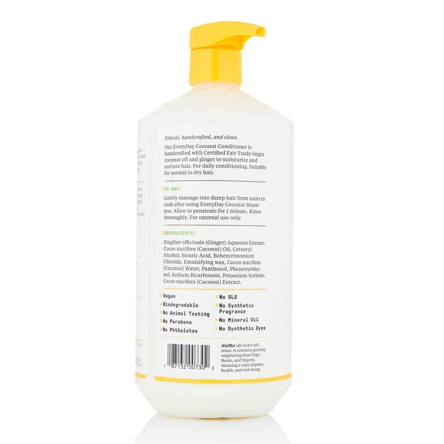 Alaffia EveryDay Coconut Conditioner, Ultra Hydrating Conditioner for Normal to Dry Hair. Made with Fair Trade Coconut Oil and Ginger. Cruelty Free Beauty & Personal Care Alaffia