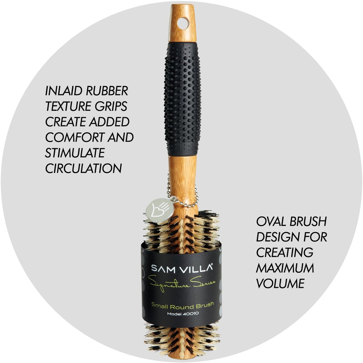 Sam Villa Signature Series Nylon & Boar Bristle Hair Brush 6-Piece Styling Brush Set with Case Beauty & Personal Care Sam Villa