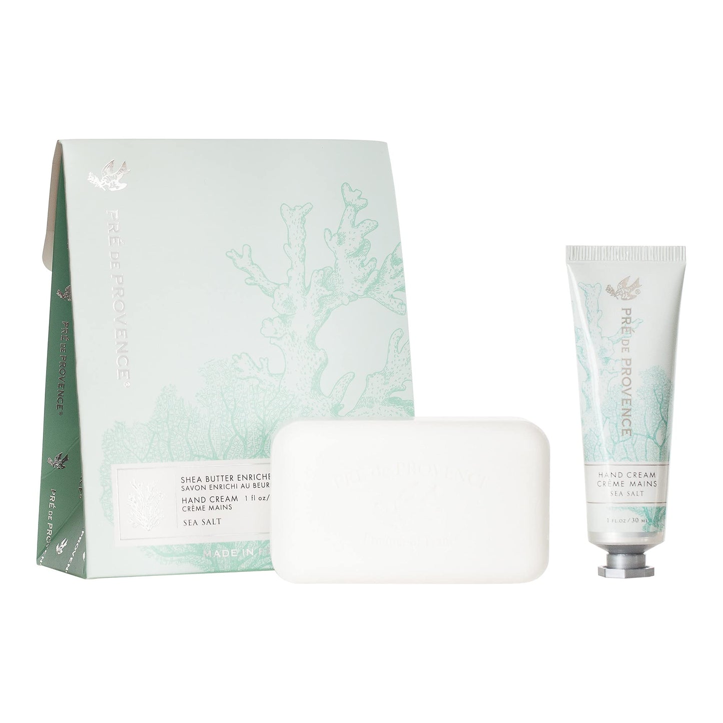 Pre de Provence Gift Set Collection 150 Gram Soap Bar & 1 fl oz Hand Cream, Sea Salt Beauty & Personal Care Pre de Provence