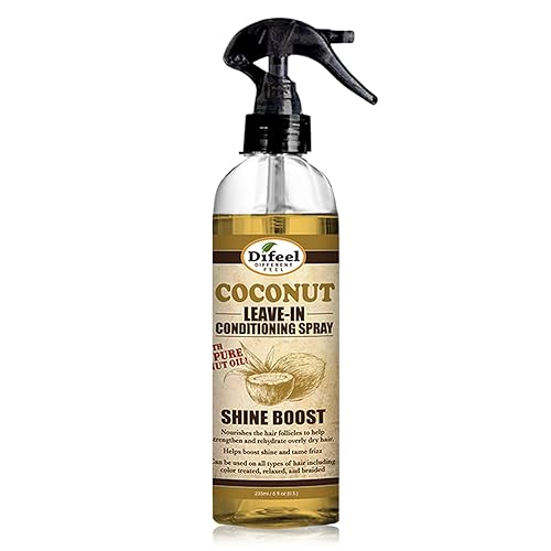 Difeel Shine Boost Leave in Conditioning Spray with 100% Pure Coconut Oil 6 ounce Beauty & Personal Care Difeel