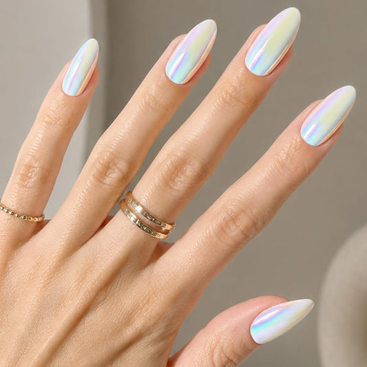 Olive & June Maximalist Press-On Nails, Iridescent Chrome