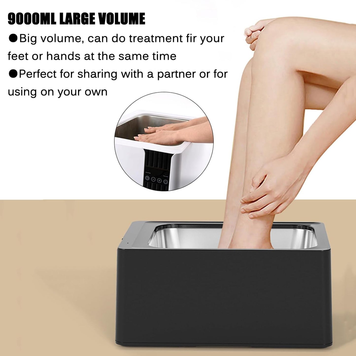 RENJJPBO Paraffin Wax Bath, 9000ml Smart Wax Machine with Hands and Feet Mask, 3 Modes Available, Big Volume, Automatic Temperature Control, Digital Beauty and Personal Care RENJJPBO