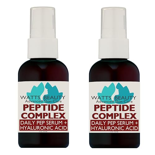 Watts Beauty Peptide Anti-Aging Face Serum - Hyaluronic Acid and Collagen Boosting Daily Face Care Polypeptide Complex with L-Arginine Firms Wrinkles Beauty & Personal Care Watts Beauty