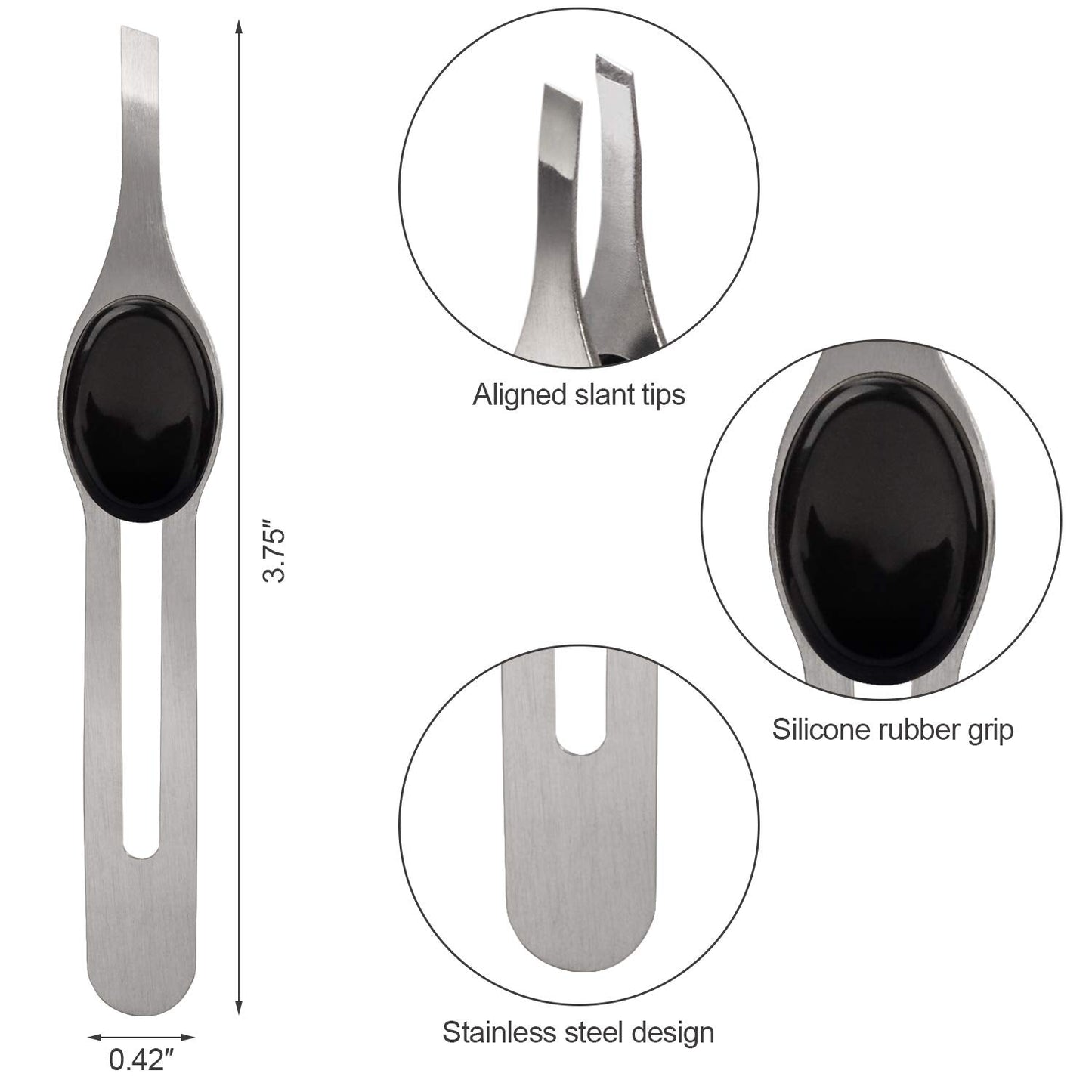 ANCIRS 4 Pack Tip Tweezers for Eyebrow, Non-Slip Grip Tip Tweezers, Professional Stainless Steel Precision Pointed Blackhead Splinter Removal Tool Beauty & Personal Care ANCIRS