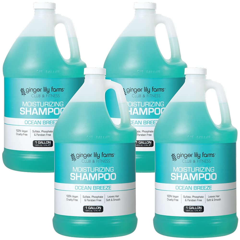 Ginger Lily Farms Club & Fitness Shampoo, 128oz/4pk, Ocean Breeze