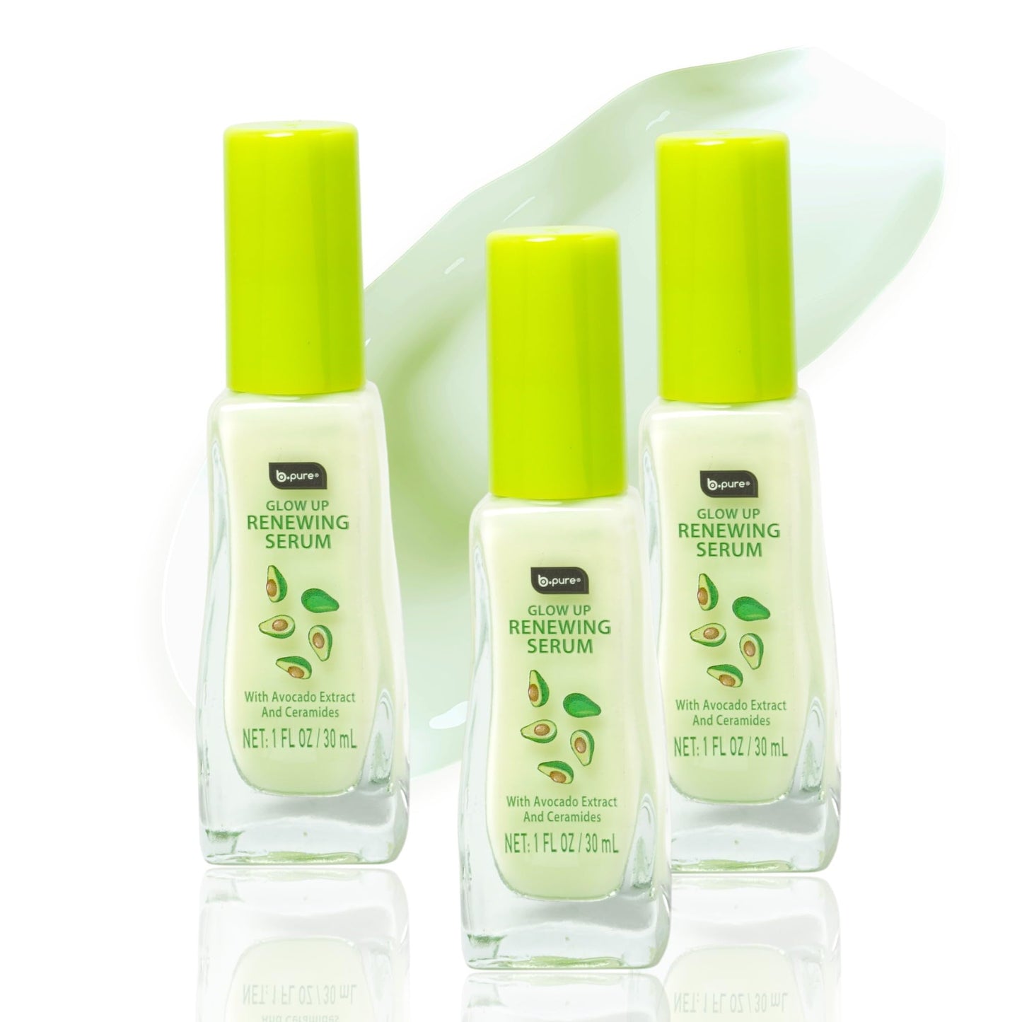 b.pure Glow Up Avocado Renewing & Strengthening Face Serum | Avocado Extract & Ceramides | 1 oz, 3-Pack Beauty & Personal Care b.pure