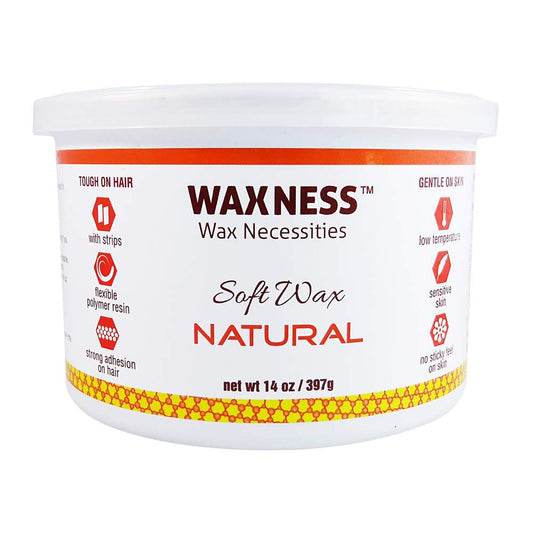 Waxness Natural Soft Wax Tin Amber Formula 14 oz (400 g) - Professional Strip Wax for Face & Body, Smooth Application - Made in Italy Beauty and Personal Care Waxness