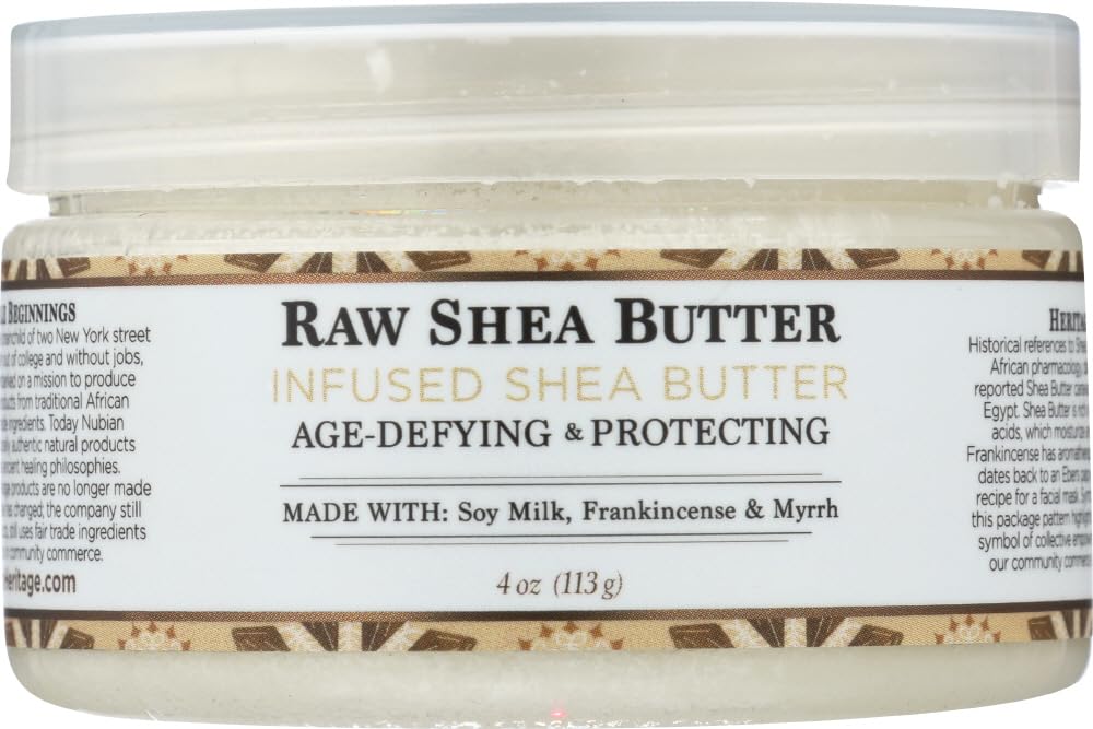 Nubian Heritage Raw Shea Butter Infused With Frankincense and Myrrh 4 Ounce ( Beauty & Personal Care Nubian Heritage