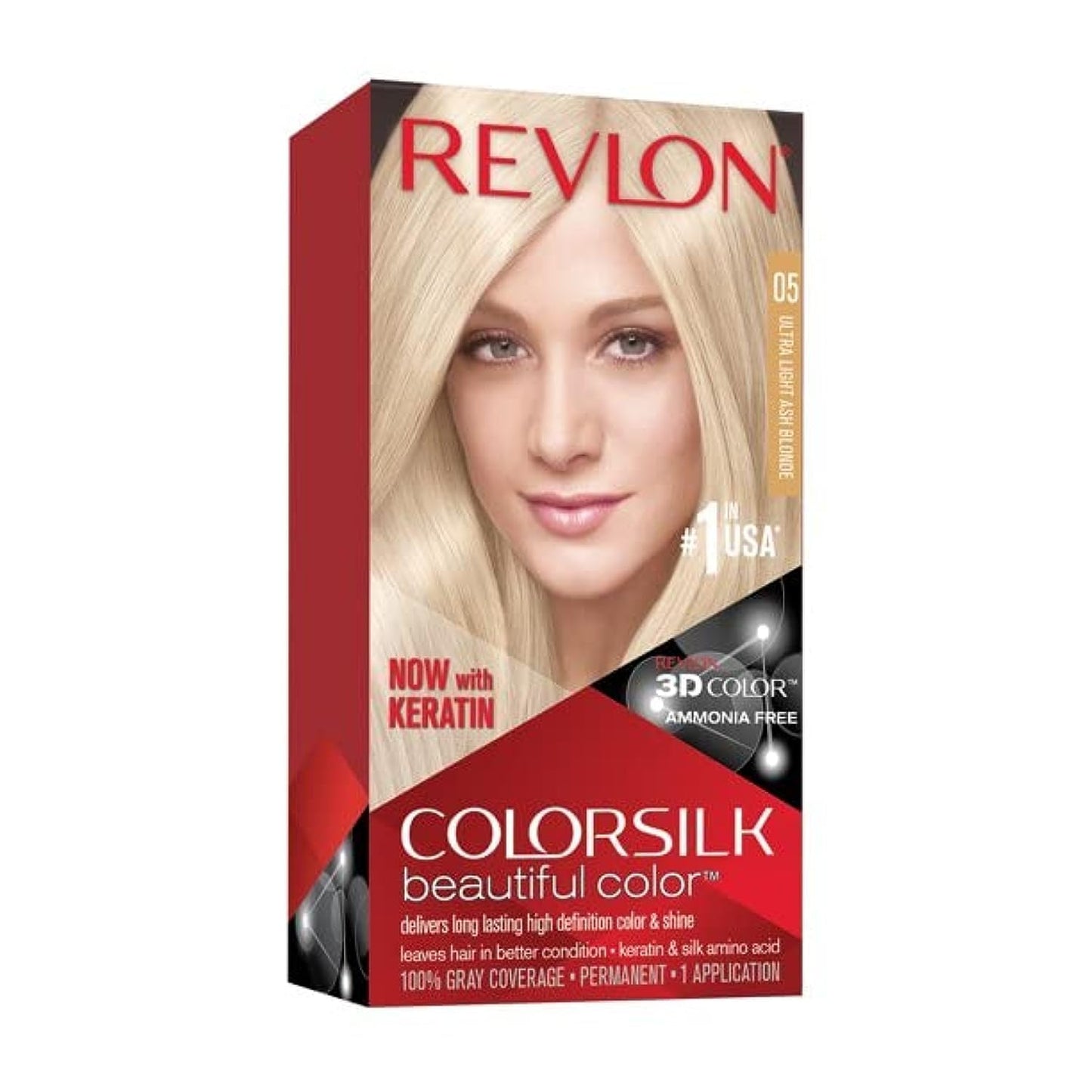 Revlon ColorSilk Beautiful Color, [05] Ultra Light Ash Blonde 1 ea (Pack of 3) Beauty & Personal Care REVLON