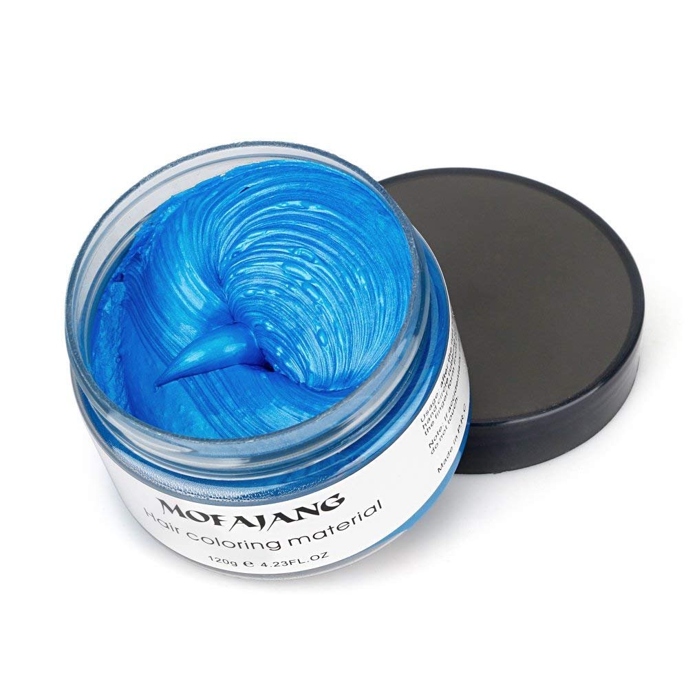 BeeShine Hair Coloring Wax, Blue Disposable Instant Matte Hairstyle Mud Cream Hair Pomades for Kids Men Women to Cosplay Nightclub Masquerade Beauty & Personal Care BeeShine