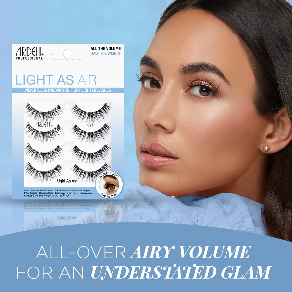 Ardell Light As Air 521 Lashes - Lightweight Natural False Eyelashes, Soft and Comfortable, 4 Pairs Beauty & Personal Care Ardell