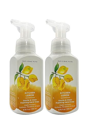 Bath and Body Works Kitchen Lemon Gentle Foaming Hand Soap (2 pack), 8.75 fl oz / 259 mL Each Beauty & Personal Care Bath & Body Works