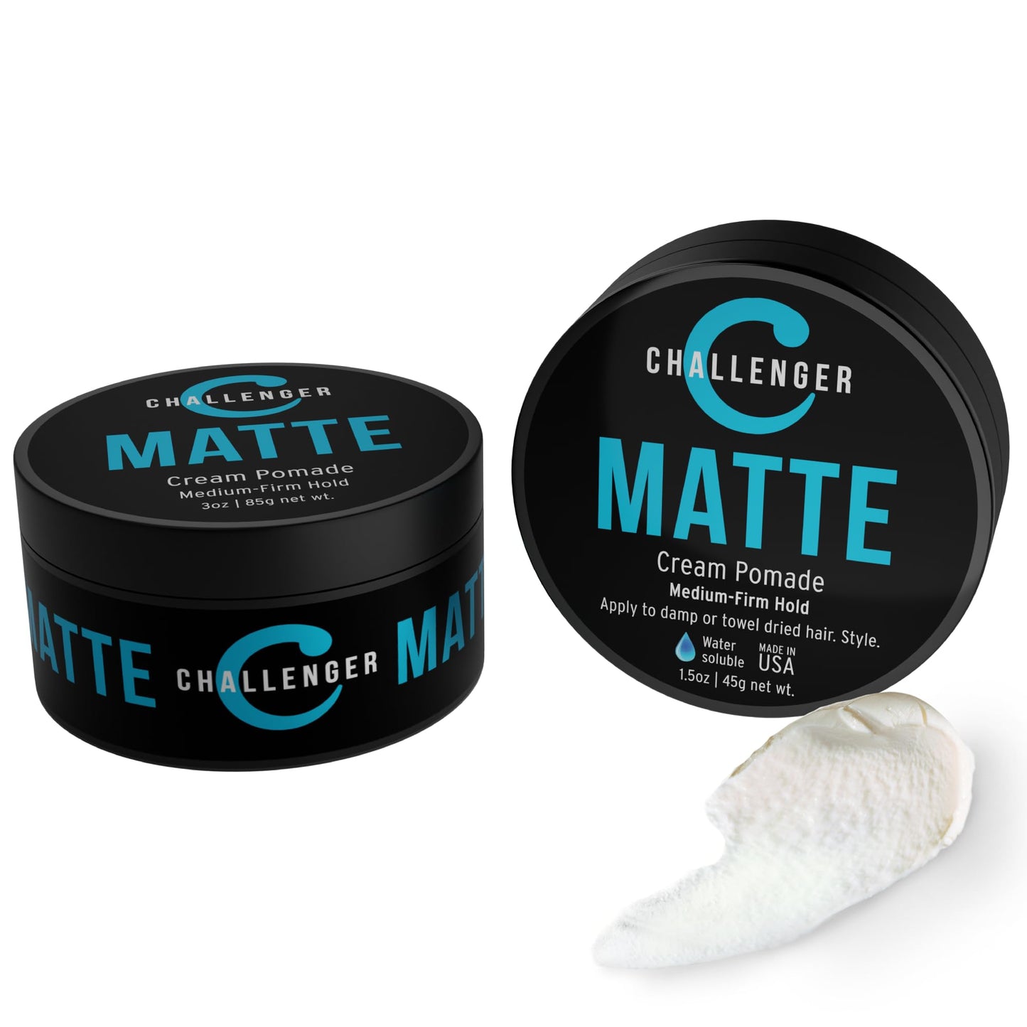 Challenger Matte Cream Pomade Combo | Natural, Shine Free Styling Product | Medium Firm All-Day Hold | Travel Friendly Water Based Hair Gel | For All Beauty & Personal Care Challenger