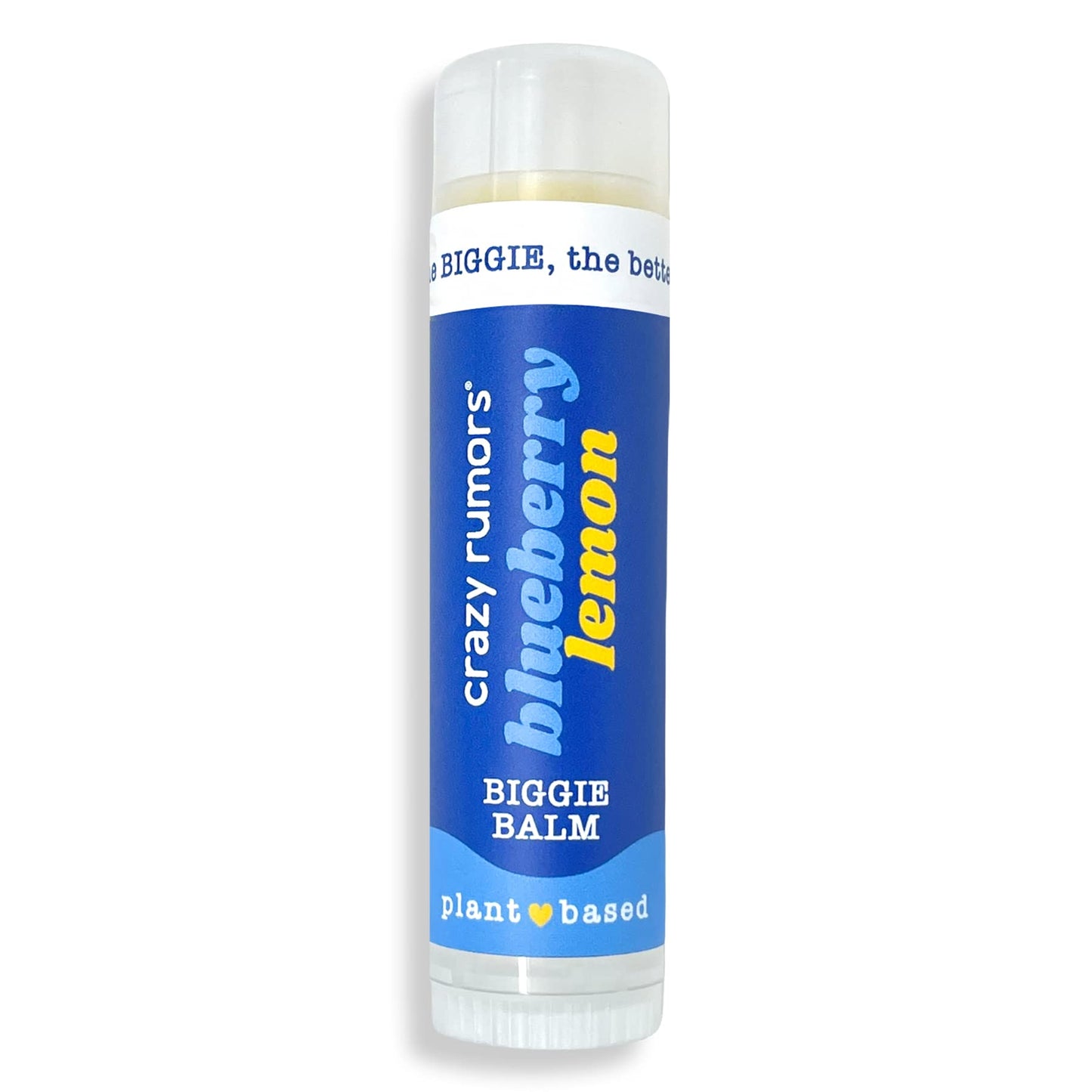 Crazy Rumors Biggie Blueberry Lemon Flavored All Natural, Plant Based Lip Balm to Moisturize and Nourish your Lips - Blueberry Lemon tube 0.6 oz (4x Beauty and Personal Care Crazy Rumors