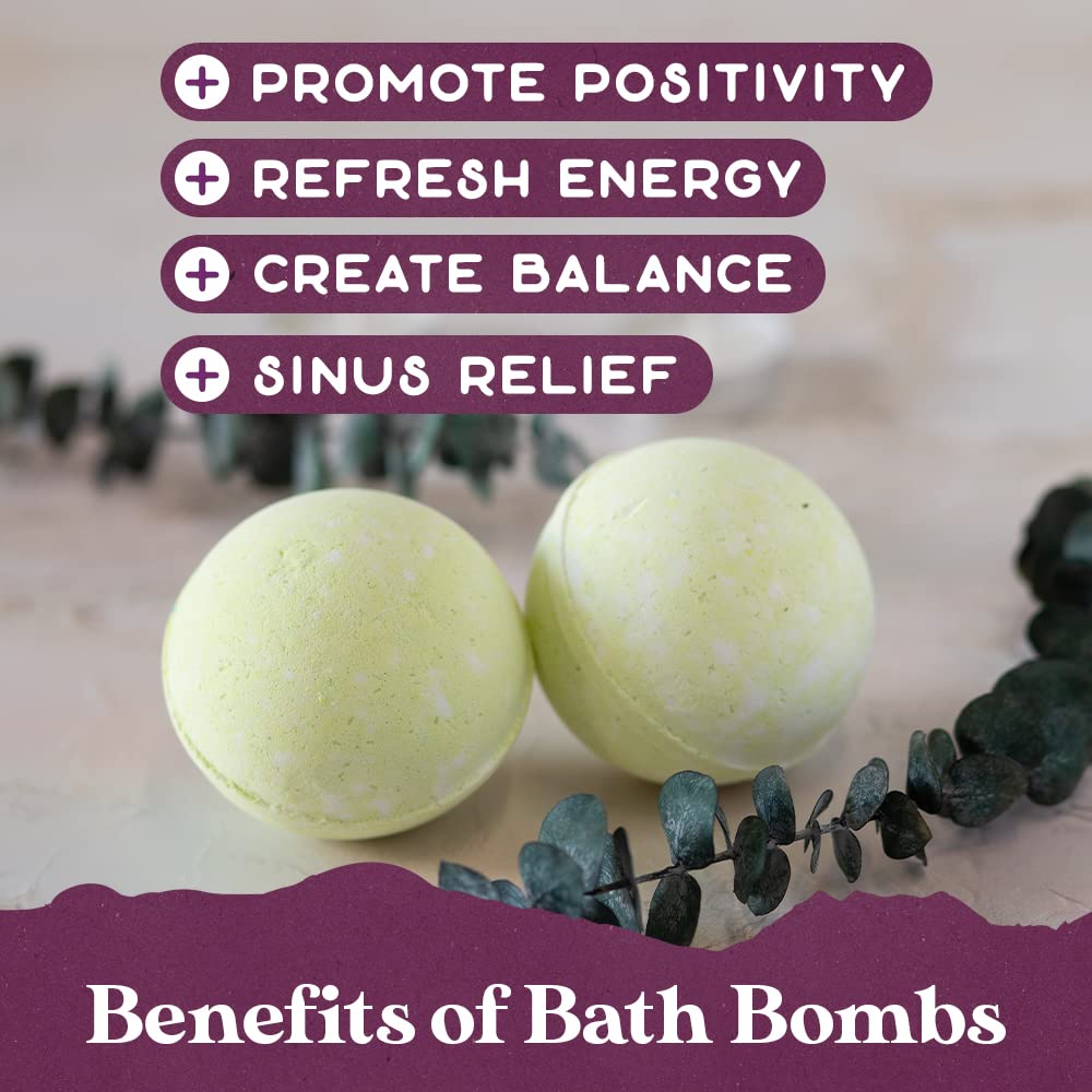 Purple Canyon Eucalyptus Bath Bombs for Women - Energizing Mint and Eucalyptus Bath Bomb with Natural Essential Oils - Gift Set of 6 Beauty and Personal Care PURPLE CANYON