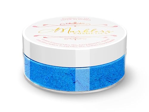 MARBLERS Fine Synthetic Mica Powder [Wonder Blue] 0.11oz (3g) | Highly Pigmented | Non-Toxic, Vegan, Cruelty-Free | Lip Gloss, Lipstick, Bath Bomb Beauty & Personal Care MARBLERS