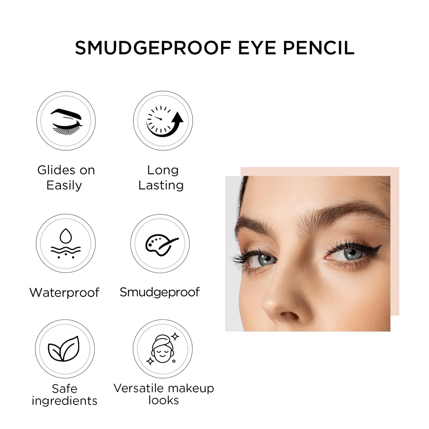 Lord & Berry SMUDGEPROOF Eye Liner - Soft & Creamy VEGAN Formula, Long Lasting Morning to Night Waterproof Eyeliner Pencil, Easy to Use Eye Makeup Beauty & Personal Care Lord & Berry