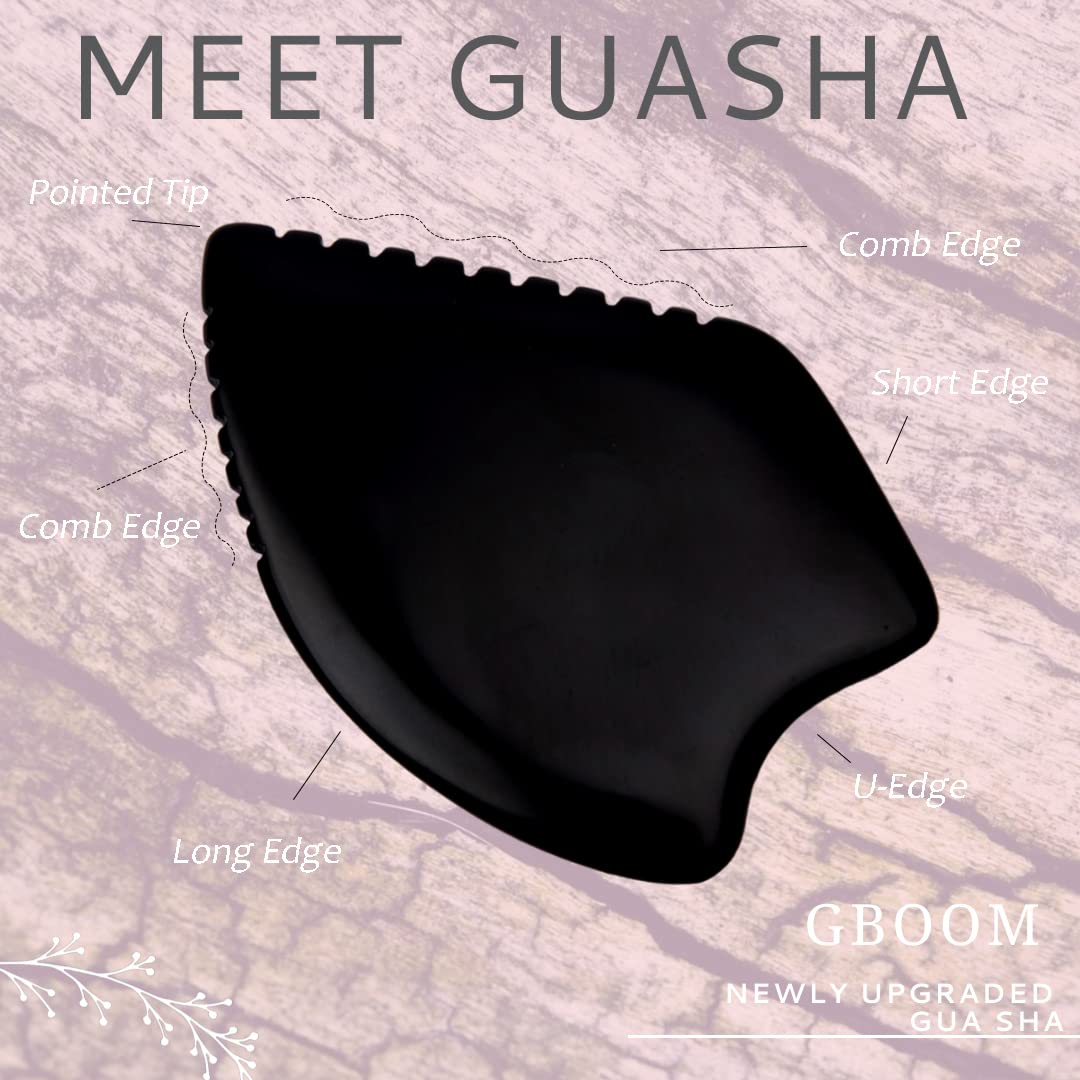 Yuanchupin Gua Sha Facial Massage Tool – BianStone Face & Body Tool for Lymphatic Drainage, Sculpting & Relaxation with Upgraded Tooth Edge Beauty & Personal Care Yuanchupin