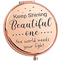 YSUNM Ming Heng Inspirational Personalized Rose Gold Travel Pocket Compact Pocket Makeup Mirror Gift for Best Friend Sister Her Daughter Girlfriend Beauty & Personal Care YSUNM