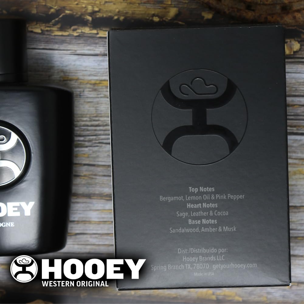 HOOEY Men's Cologne Spray - Clean & Fresh Scent with Notes of Bergamot, Lemon Oil, Leather, Sandalwood & Musk - Long-Lasting Cologne for Men - Travel Beauty & Personal Care HOOEY