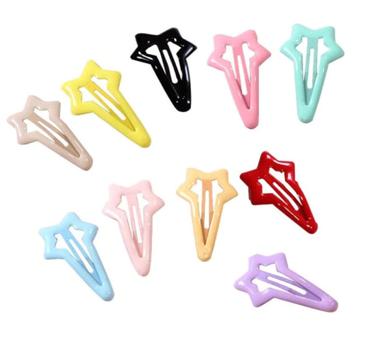 Duehut HLLMX 10 PCS Colorful Stars Duckbill Clip Hair Clip Non-slip Toddlers Colorful Cute Lovely Metal Hair Barrettes Hair Accessories for Kids Teens Beauty & Personal Care Duehut