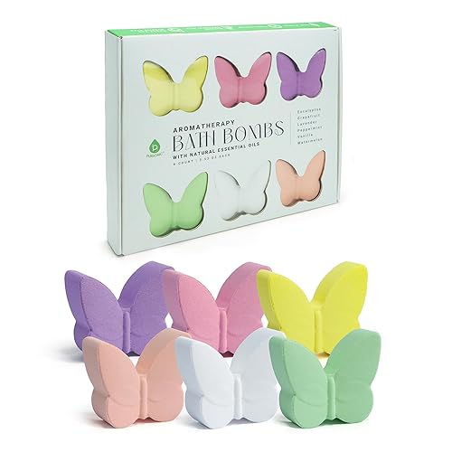 Pursonic Aromapathy Bath Bombs Gift Set - 6 Pcs Essential Oils Bath Bombs for Women - Spa Fizzies Christmas Gifts for Women (Eucalyptus, Lavender… Beauty & Personal Care Pursonic