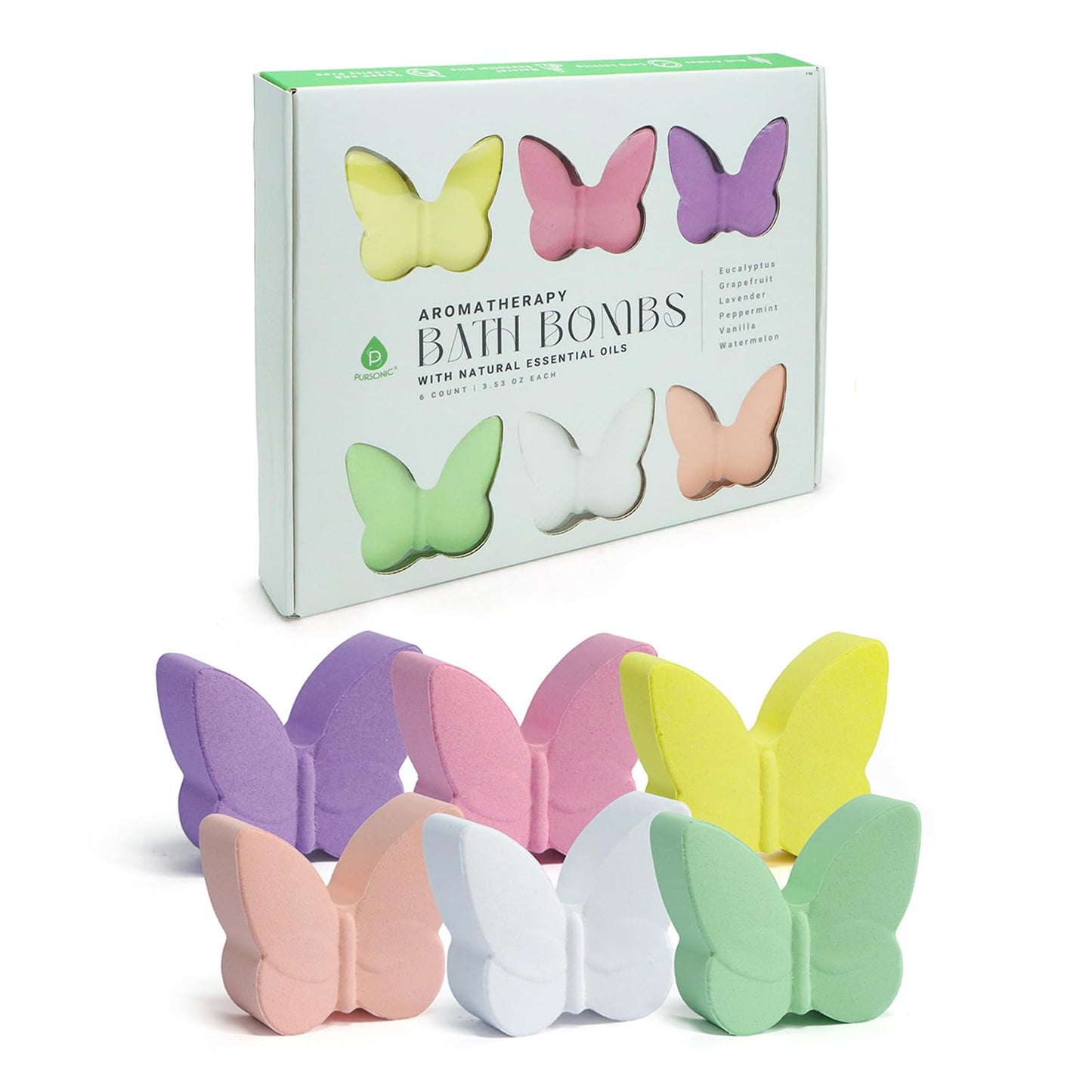 Pursonic Aromapathy Bath Bombs Gift Set - 6 Pcs Essential Oils Bath Bombs for Women - Spa Fizzies Christmas Gifts for Women (Eucalyptus, Lavender… Beauty & Personal Care Pursonic